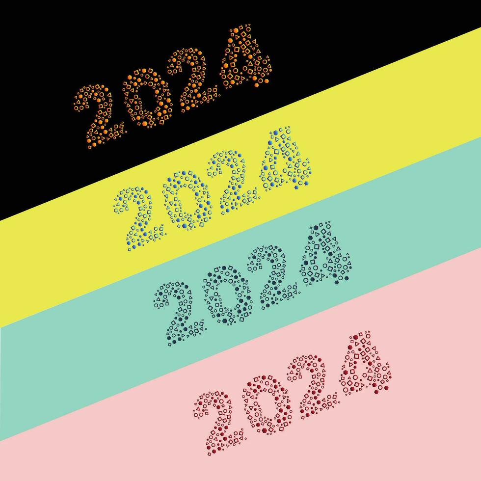 2024 coloré pente vecteur Nombres