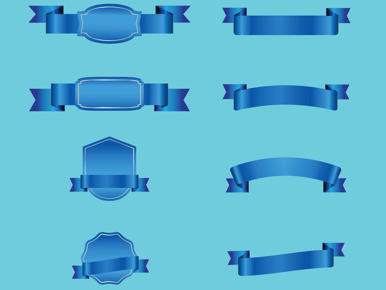 vecteur bleu rubans collection