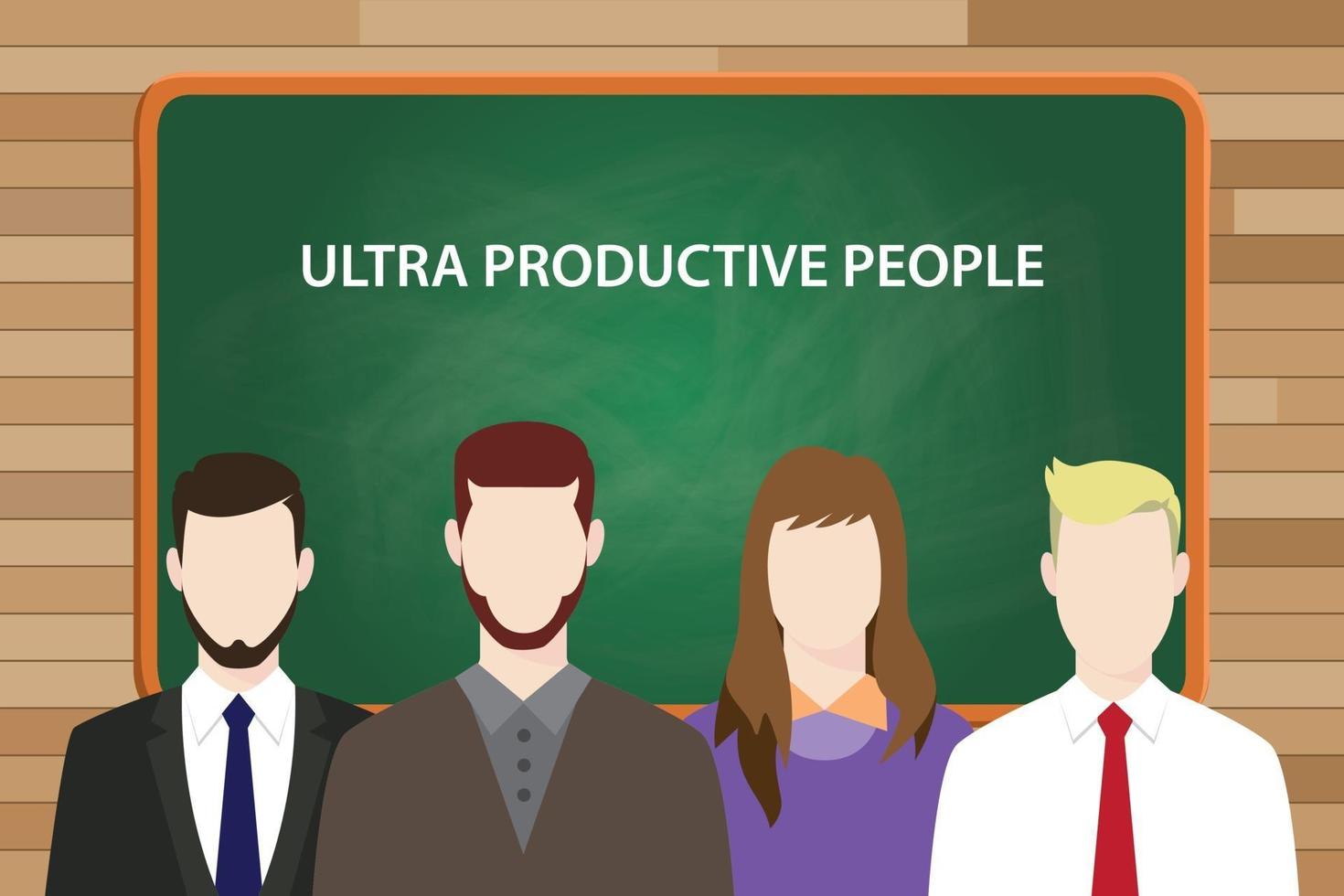 illustration de personnes ultra productives avec quatre personnes vecteur