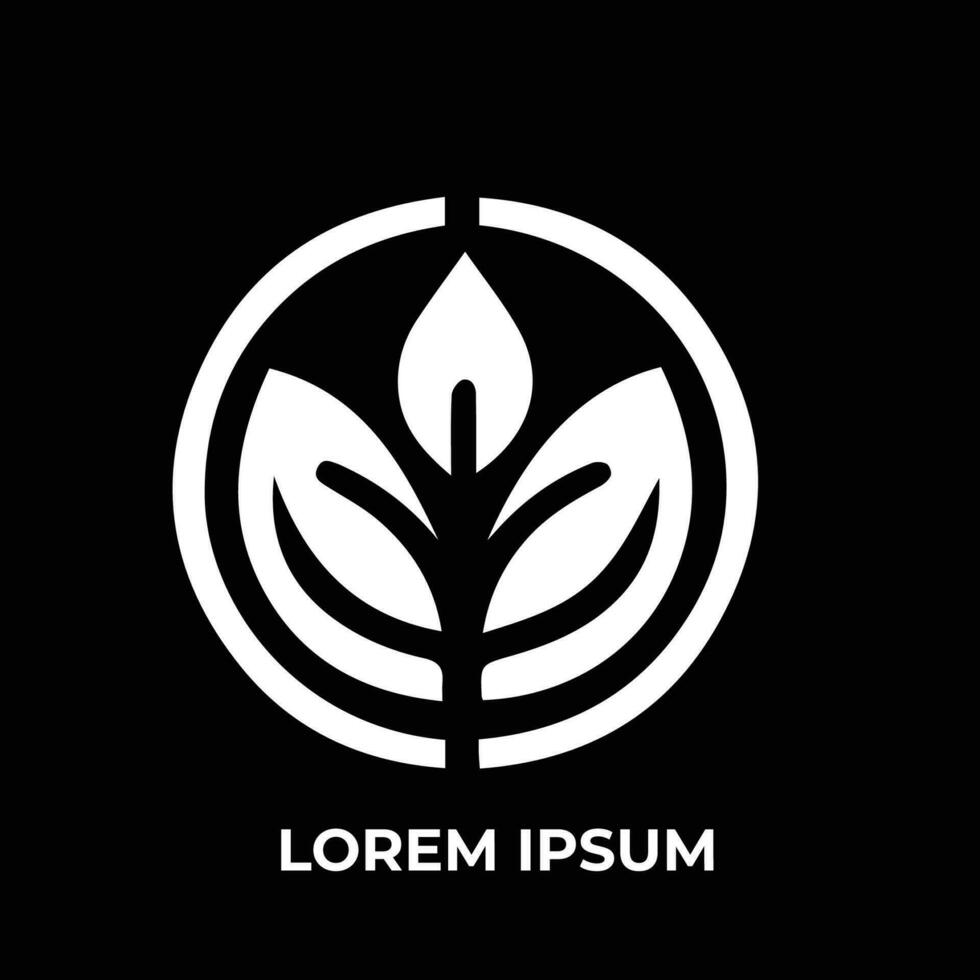 feuilles icône vecteur isolé sur noir Contexte. divers formes de vert feuilles de des arbres et les plantes. éléments pour éco et bio logos.