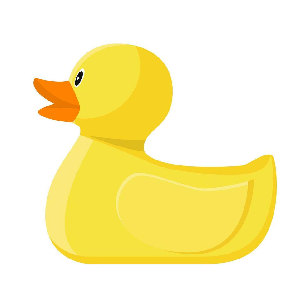 Jaune caoutchouc ou Plastique canard jouet pour une baignoire isolé. vecteur illustration dans plat style