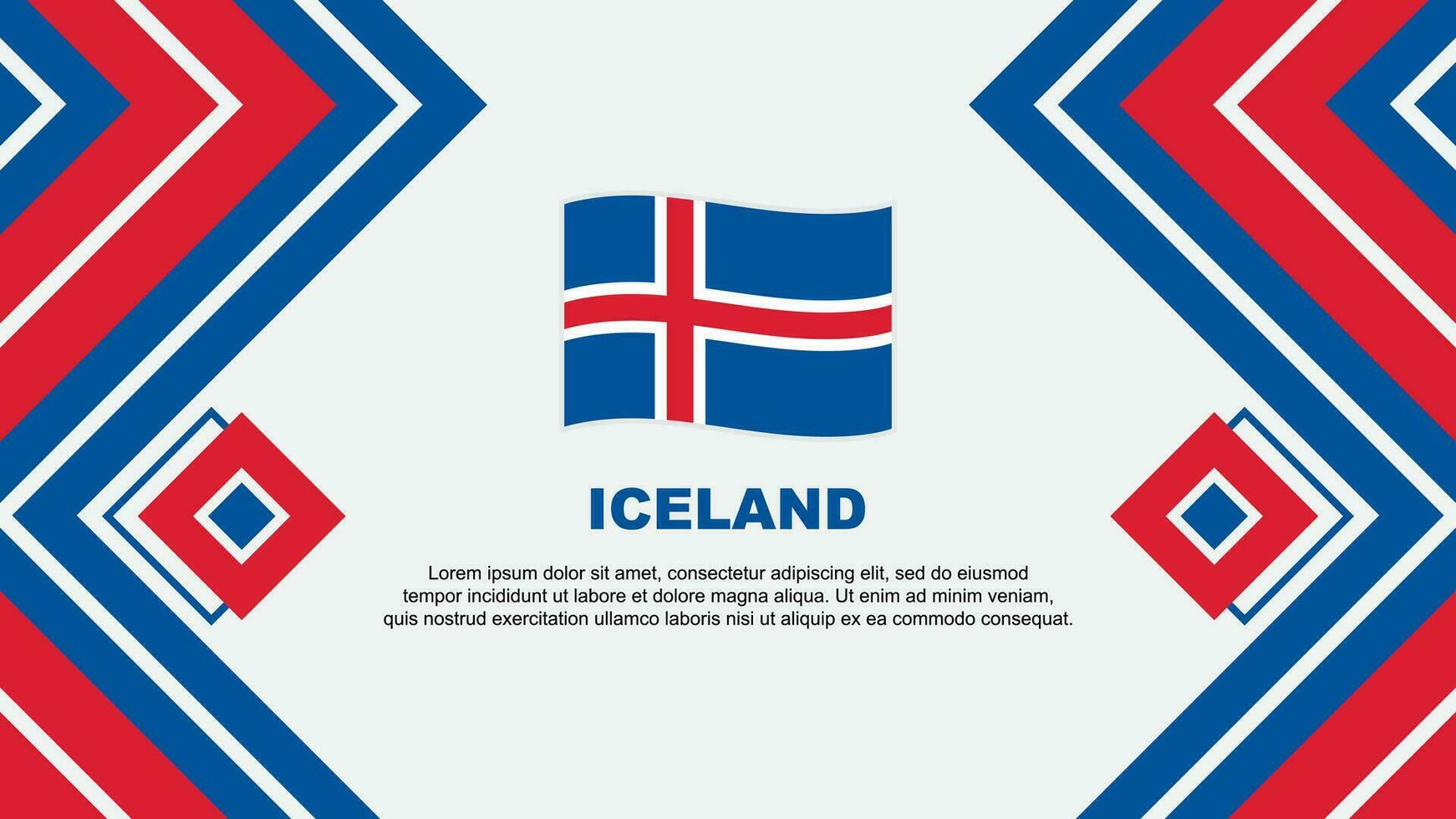 Islande drapeau abstrait Contexte conception modèle. Islande indépendance journée bannière fond d'écran vecteur illustration. Islande conception