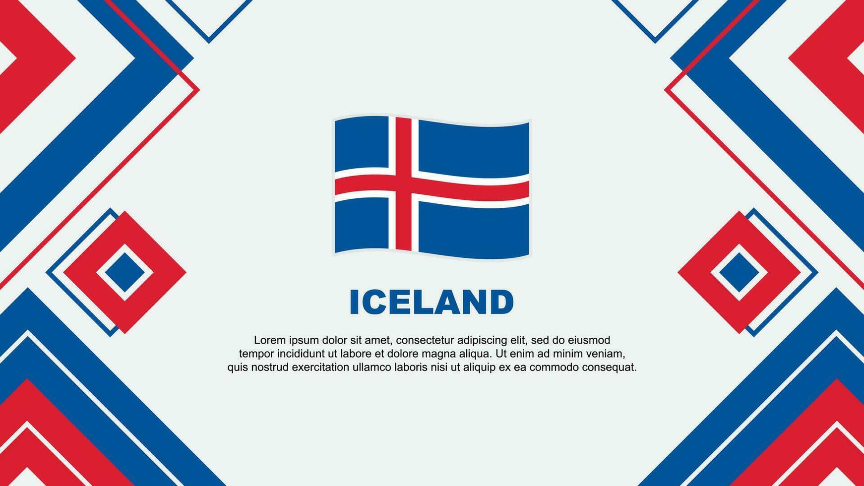 Islande drapeau abstrait Contexte conception modèle. Islande indépendance journée bannière fond d'écran vecteur illustration. Islande Contexte