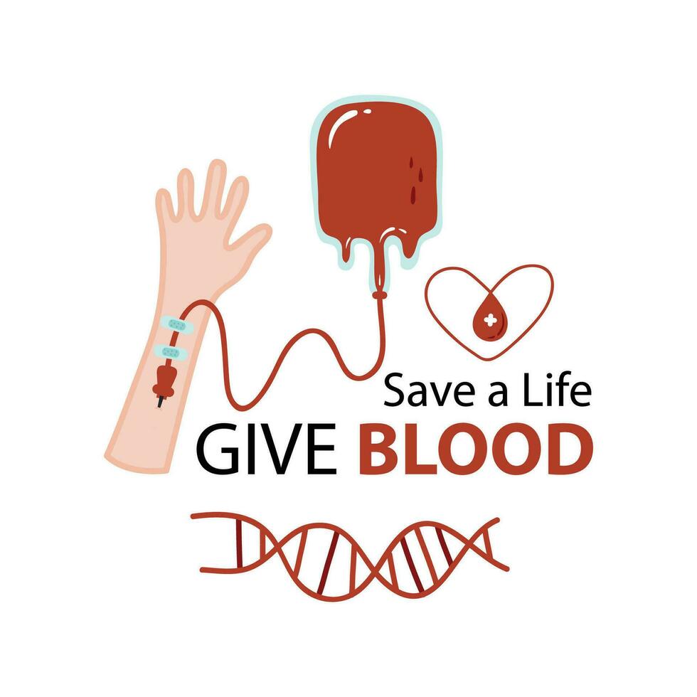 du sang don illustration concept. monde du sang donneur journée. vecteur