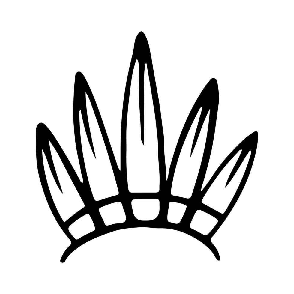 couronne icône dans main tiré griffonnage style isolé sur blanc Contexte. Roi couronne croquis, majestueux tiare, Roi et reine Royal diadèmes vecteur. ligne art prince et Princesse luxueux tête accessoires. vecteur