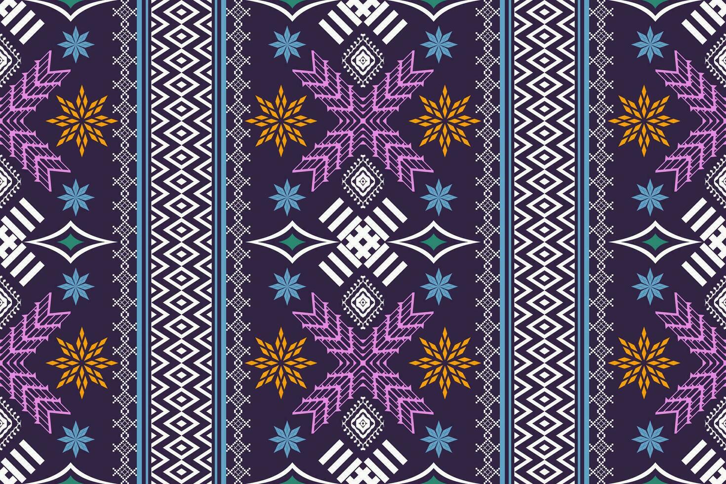 ethnique figure aztèque broderie style. géométrique ikat Oriental traditionnel art conception des motifs pour ethnique arrière-plan, papier peint, mode, vêtements, emballage, tissu, élément, sarong, graphique, vecteur illustration