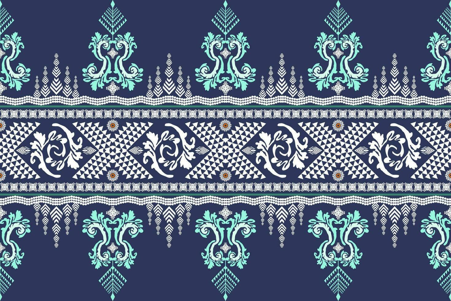 ethnique figure aztèque broderie style. géométrique ikat Oriental traditionnel art conception des motifs pour ethnique arrière-plan, papier peint, mode, vêtements, emballage, tissu, élément, sarong, graphique, vecteur illustration