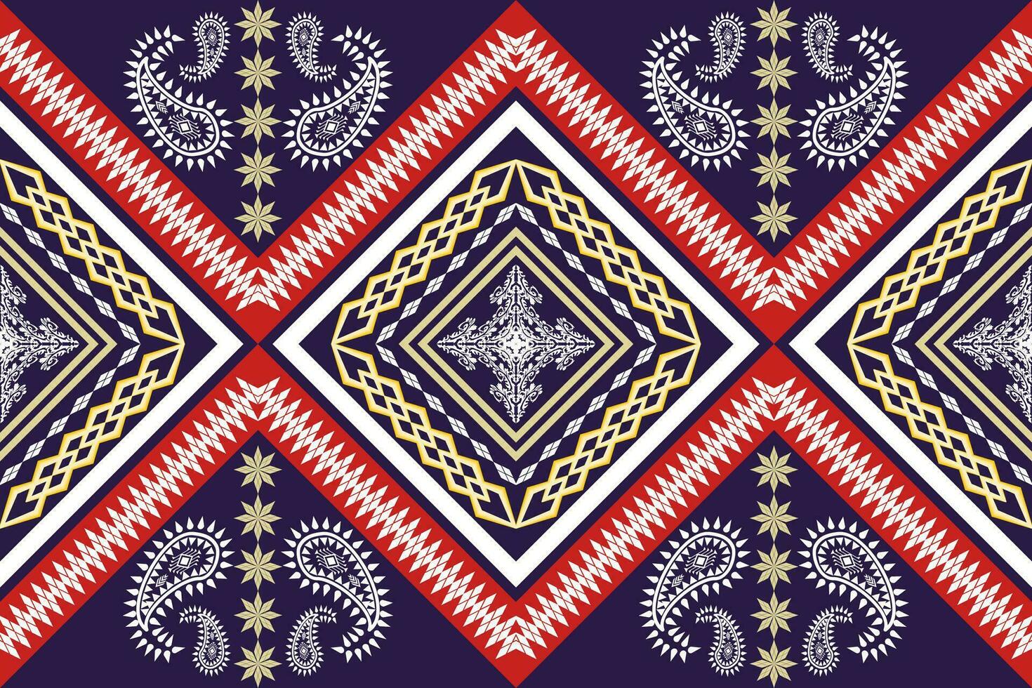 ethnique figure aztèque broderie style. géométrique ikat Oriental traditionnel art conception des motifs pour ethnique arrière-plan, papier peint, mode, vêtements, emballage, tissu, élément, sarong, graphique, vecteur illustration