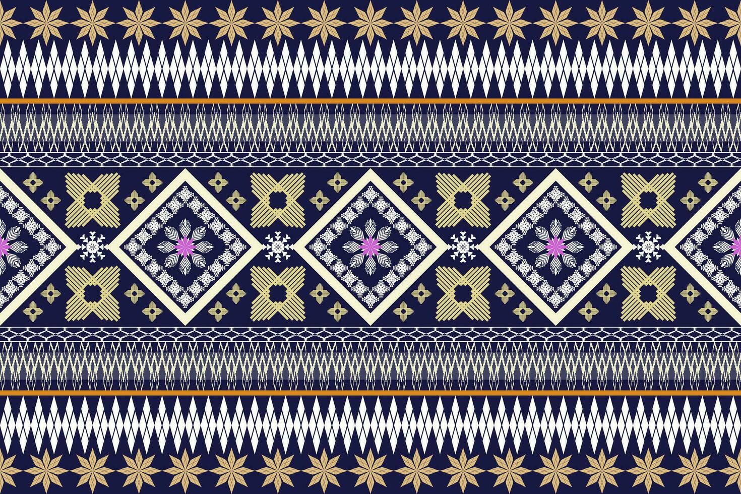 ethnique figure aztèque broderie style. géométrique ikat Oriental traditionnel art conception des motifs pour ethnique arrière-plan, papier peint, mode, vêtements, emballage, tissu, élément, sarong, graphique, vecteur illustration