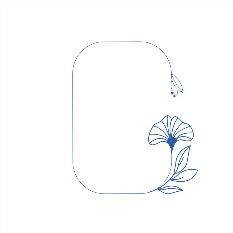 vecteur de ligne géométrique floral frame.minimal style. illustration vectorielle