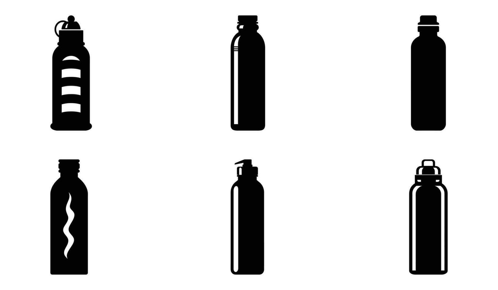 clair Plastique bouteille Icônes vecteur