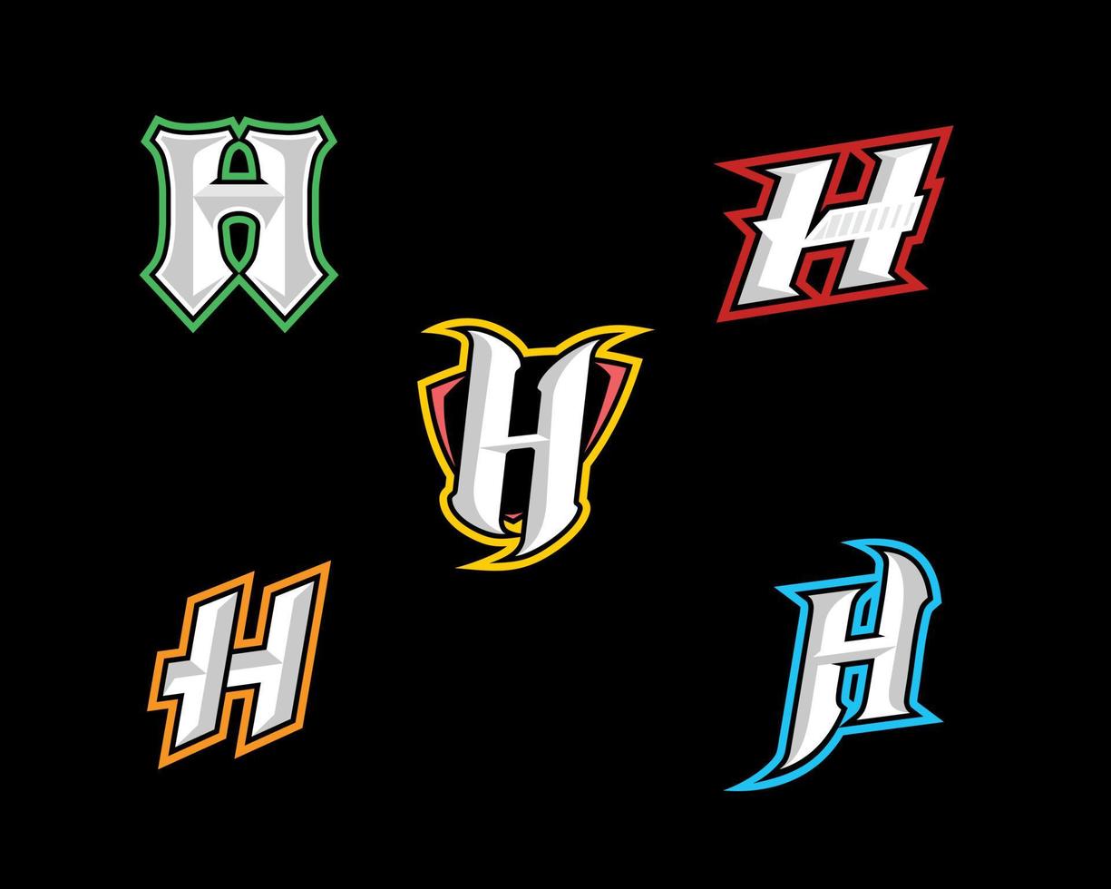 logo h esport initial vecteur