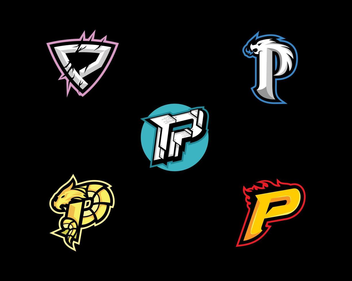 logo initial de p esports vecteur