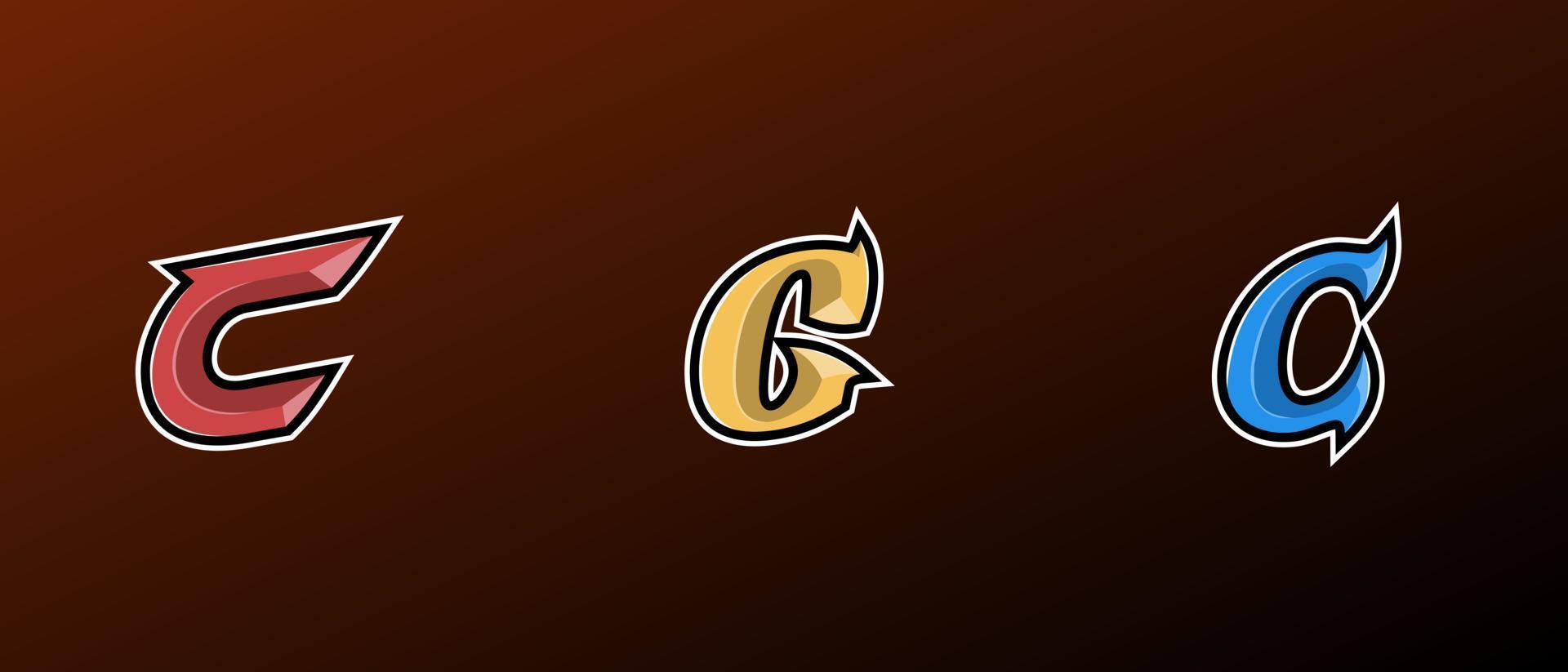 logo initial c esports vecteur