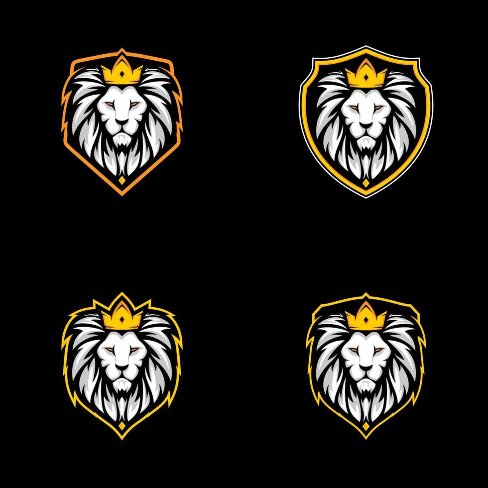 modèle de logo de lion de mascottes vectorielles vecteur
