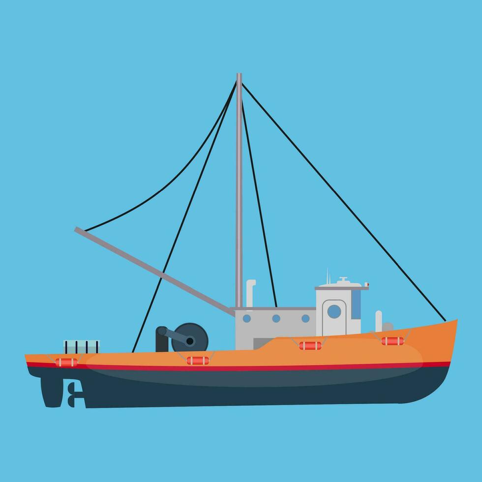 petit bateau de pêche vecteur