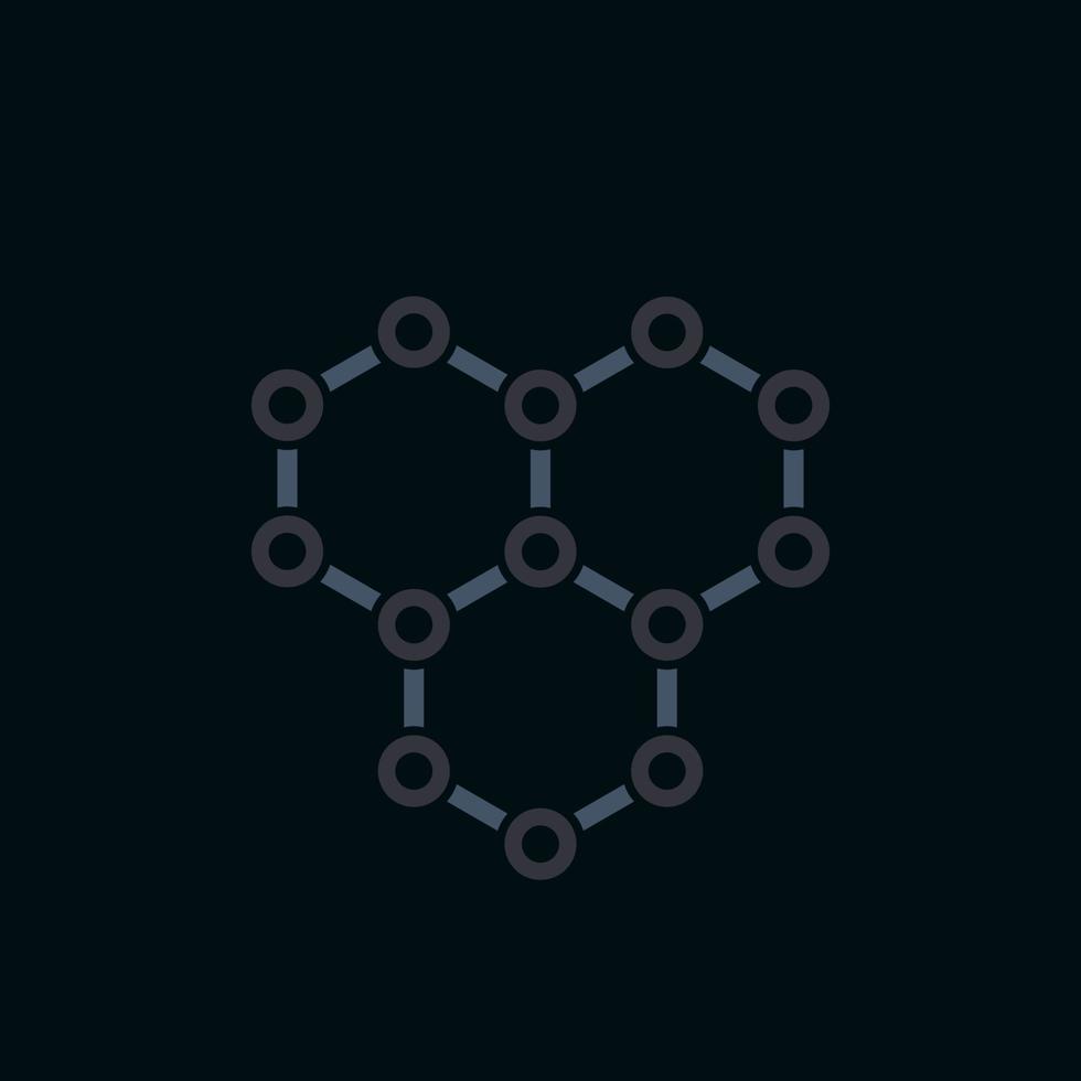 icône de graphène, structure de carbone atomique vecteur