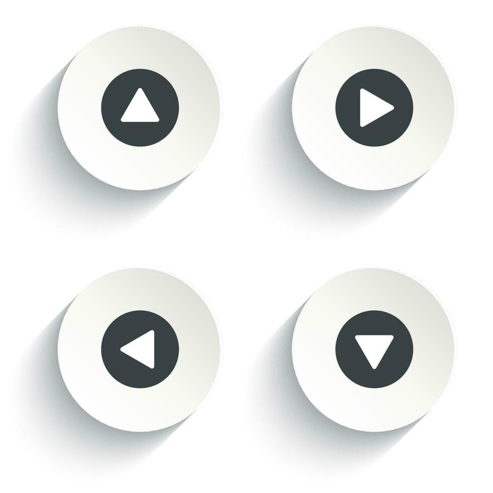La Flèche bouton icône symbole de droite, gauche, bas, en haut, retour isolé sur blanc Contexte. vecteur