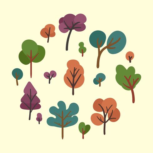 ensemble de clipart arbre vecteur