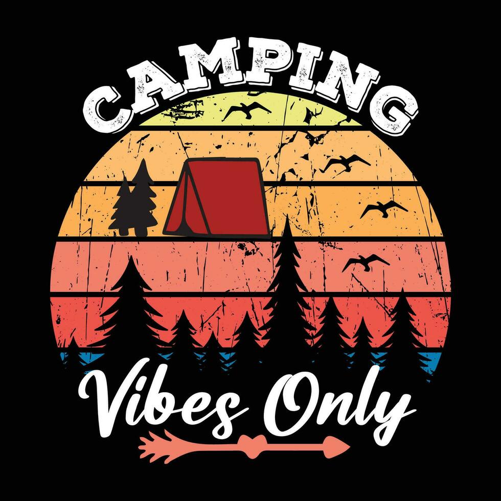 camping citation ancien prime T-shirt conception illustrateur vecteur