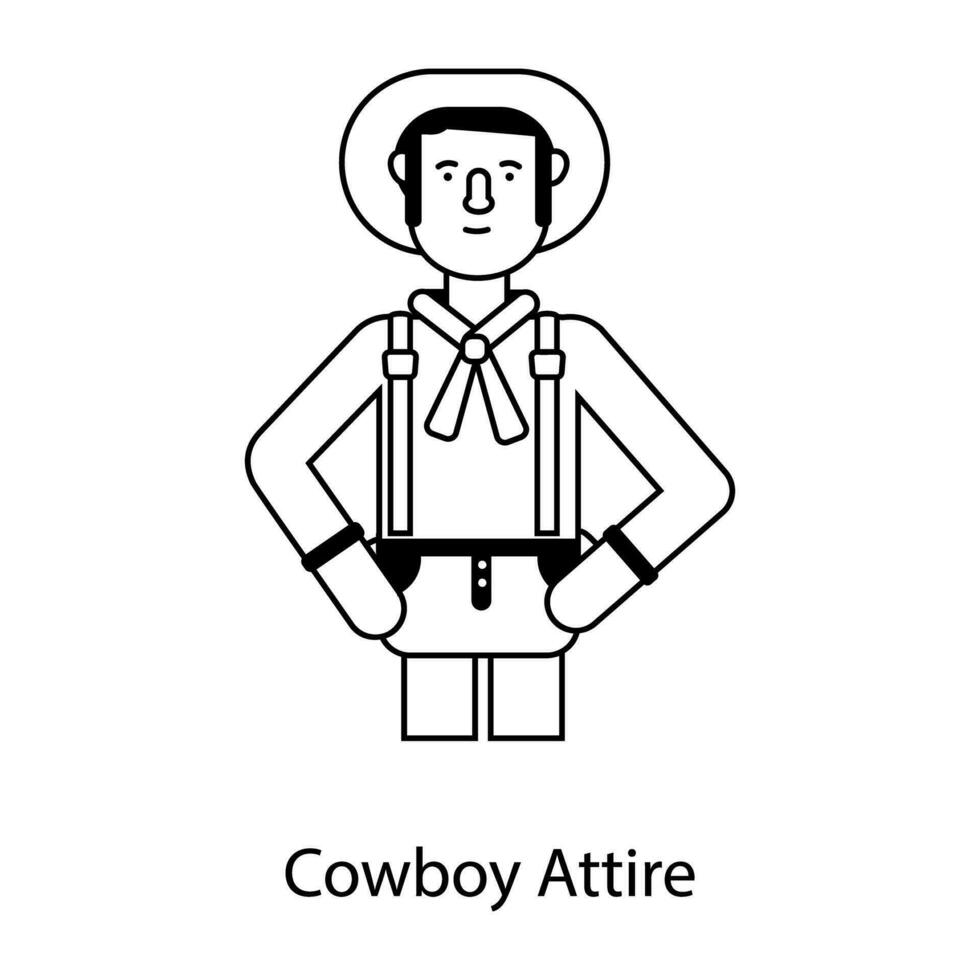 branché cow-boy tenue vecteur