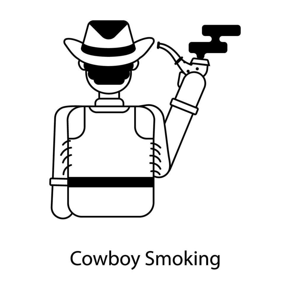 branché cow-boy fumeur vecteur