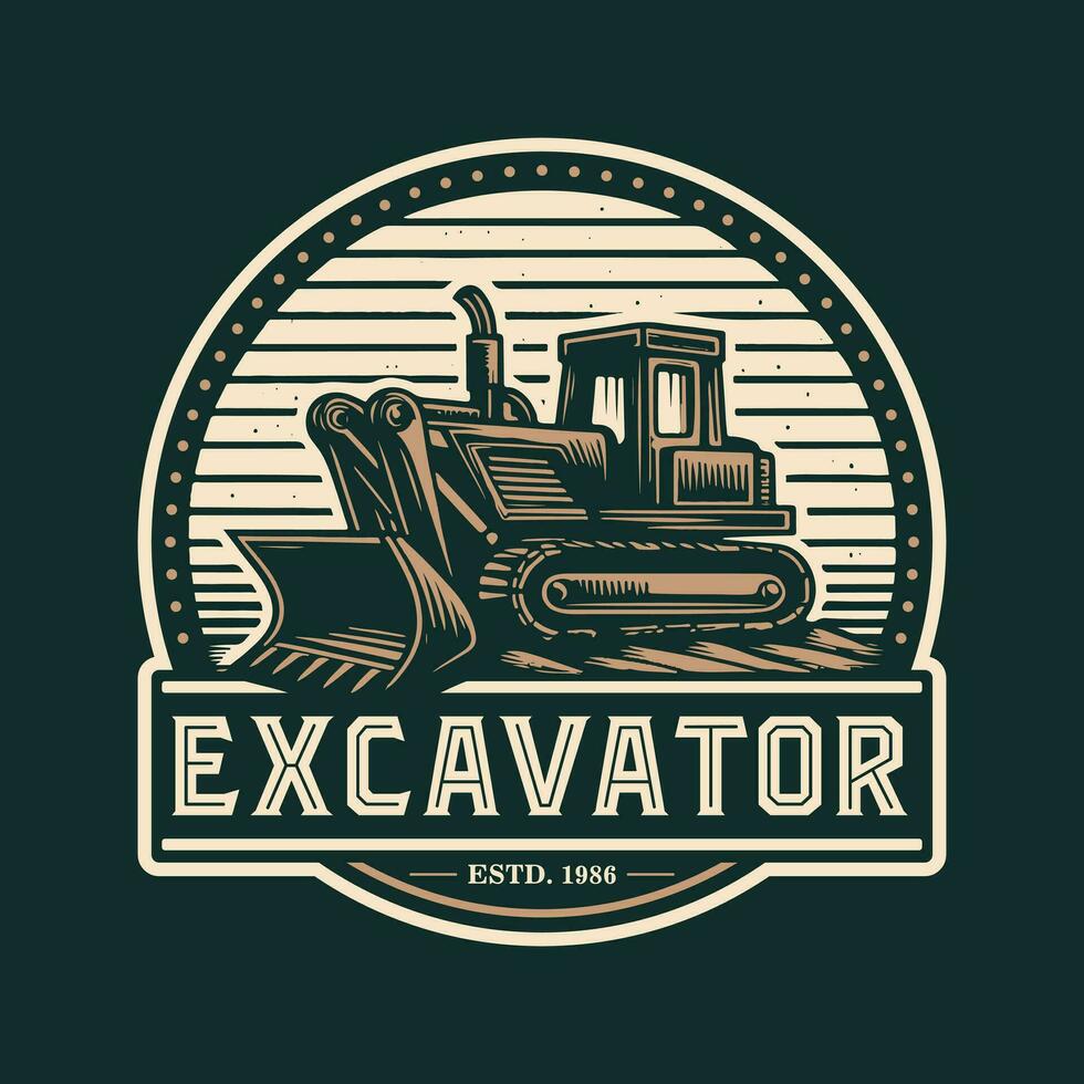 excavatrice entreprise badge logo vecteur. meilleur pour fouille en relation industrie logo vecteur