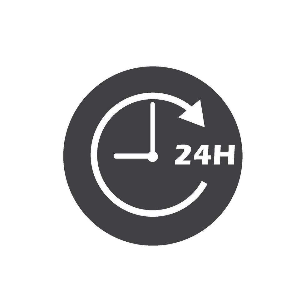 24 heure non Arrêtez icône vecteur élément concept conception modèle
