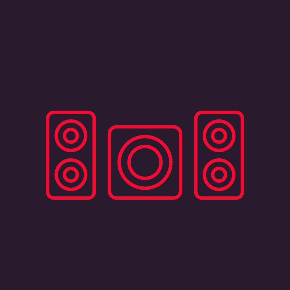 icône vectorielle du caisson de basses et des haut-parleurs, système audio 2.1 vecteur