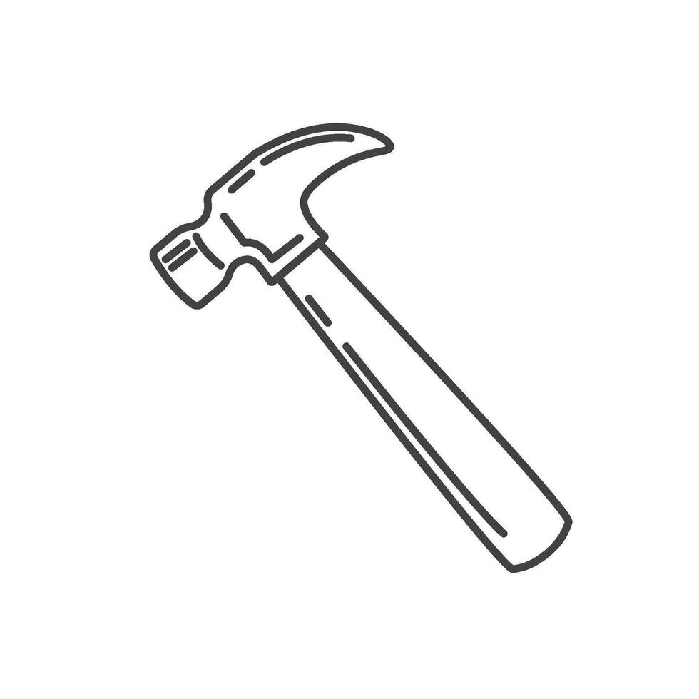 marteau outil ligne icône vecteur élément conception modèle