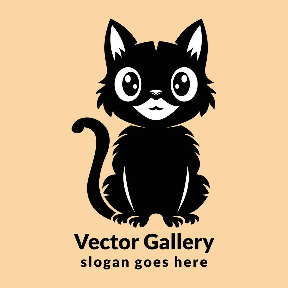 chat logo et chat silhouettes. noir chat vecteur isolé sur Couleur Contexte