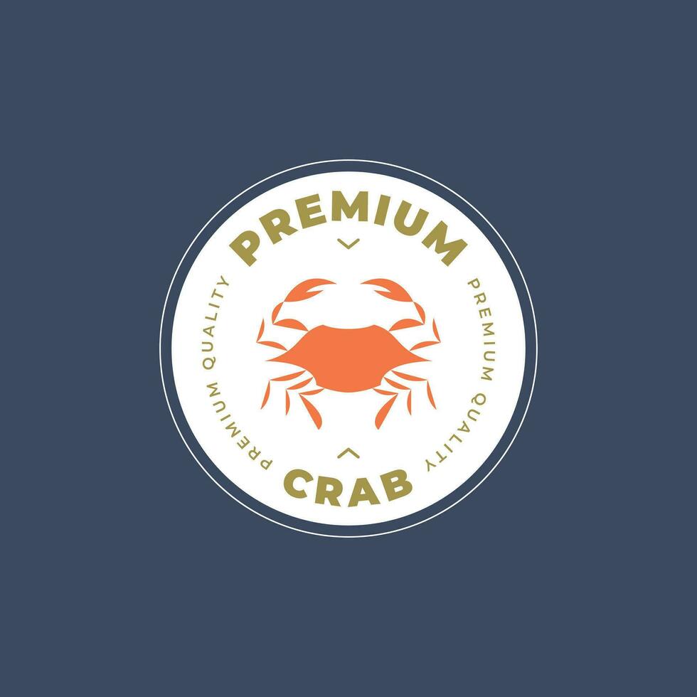 prime Crabe Fruit de mer restaurant badge icône logo modèle vecteur illustration conception. minimaliste Facile poisson Restaurants, mer crabe, Fruit de mer emblème logo concept