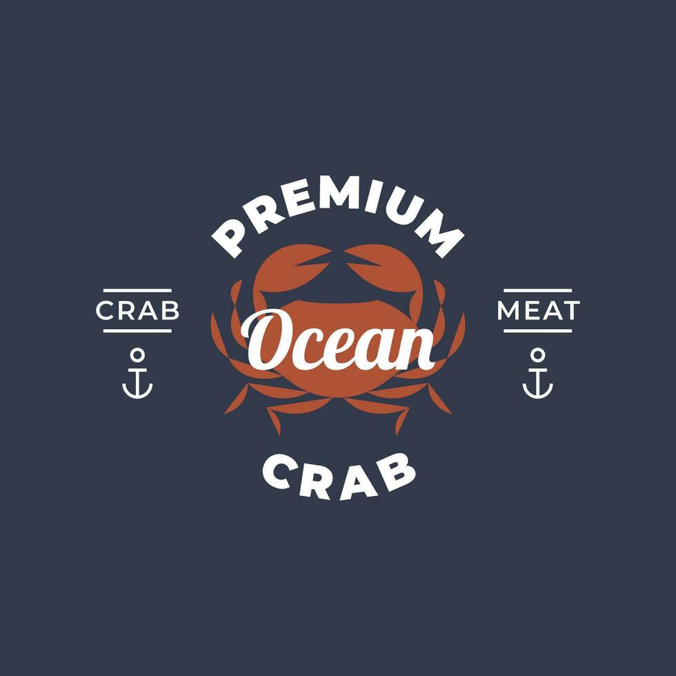 ancien prime Crabe Fruit de mer restaurant icône logo modèle vecteur illustration conception. classique rétro poisson Restaurants, mer crabe, Fruit de mer emblème logo concept