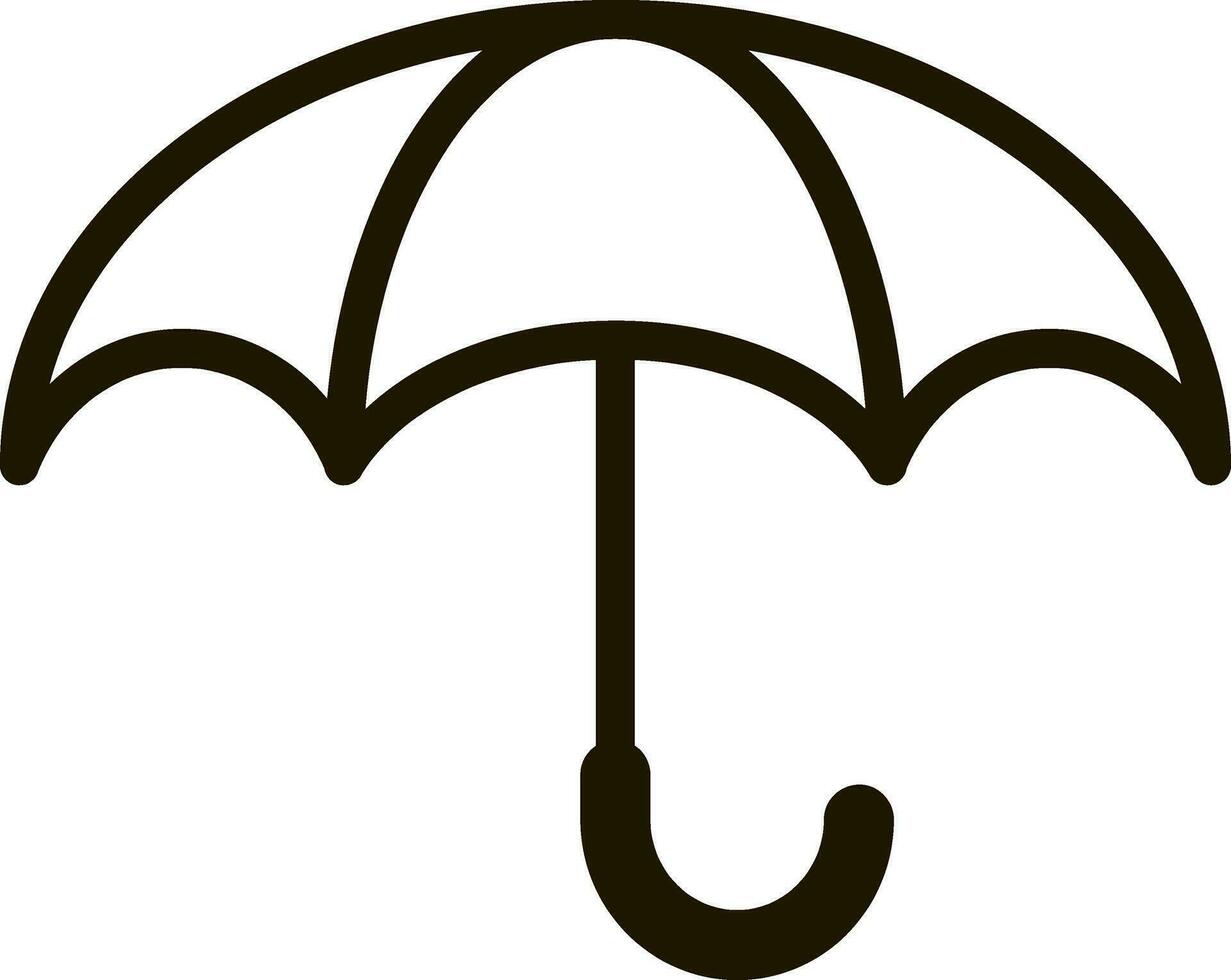 griffonnage parapluie contour icône logo l'automne esquisser vecteur illustration