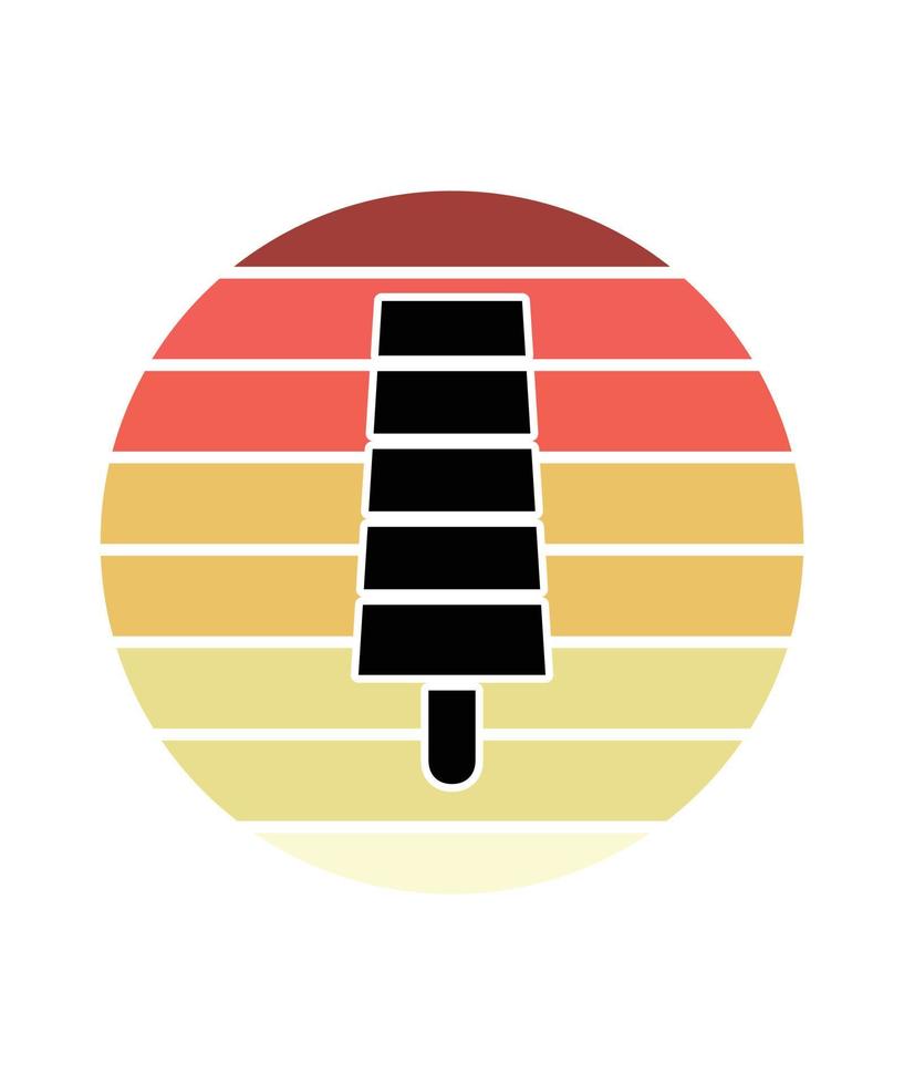 modèle de conception de coucher de soleil rétro icecrem vecteur