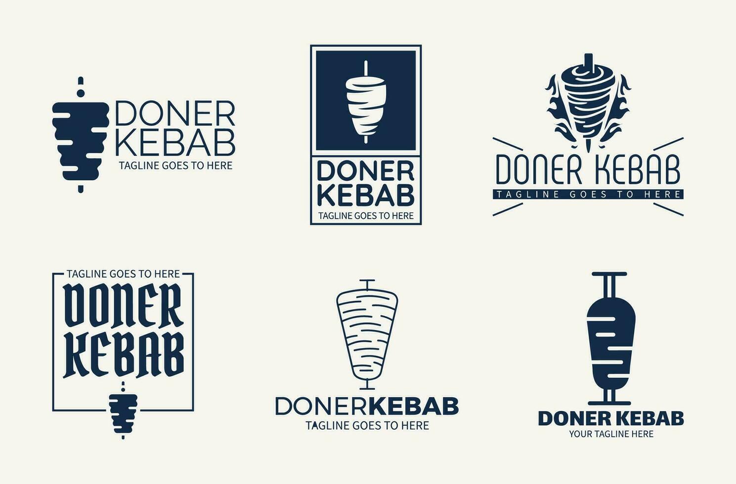 logo shawarma pour les restaurants et les marchés. modèle de logo doner kebab. vecteur