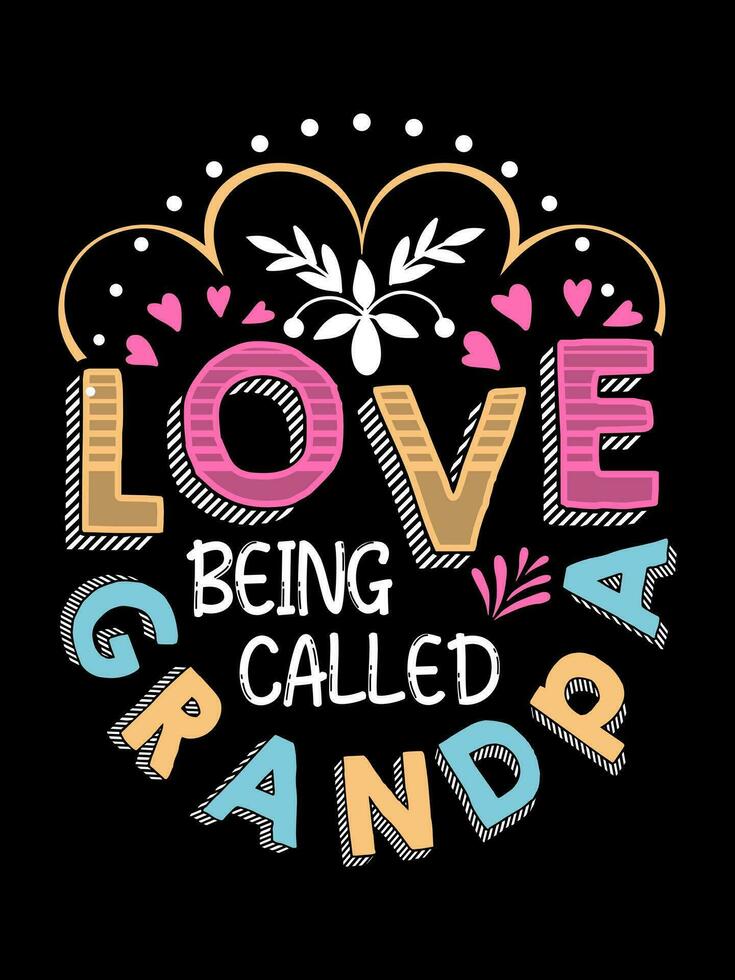 l'amour étant appelé grand-père la Saint-Valentin journée caractères T-shirt typographie vecteur