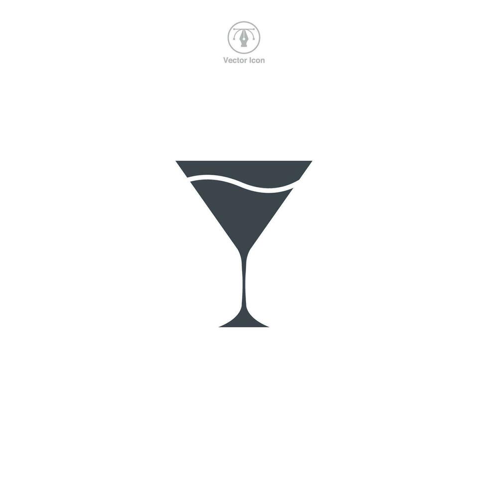 cocktail verre icône symbole vecteur illustration isolé sur blanc Contexte