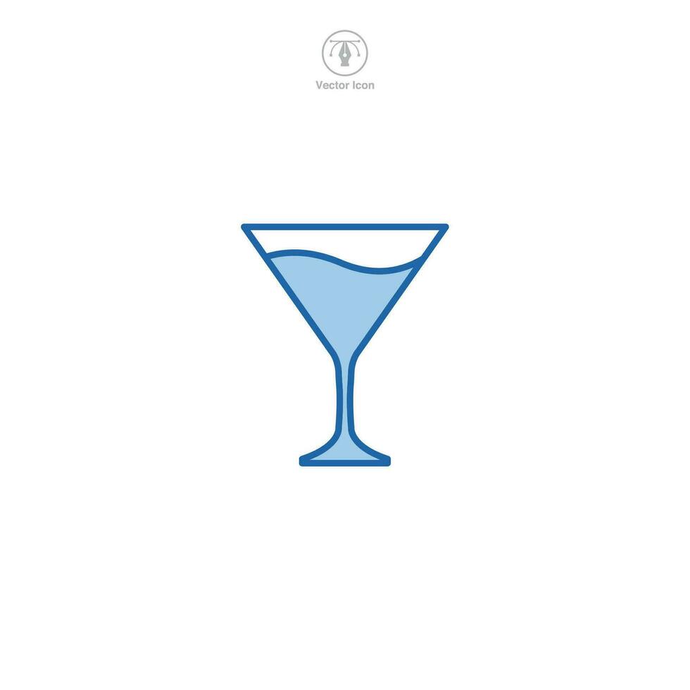 cocktail verre icône symbole vecteur illustration isolé sur blanc Contexte