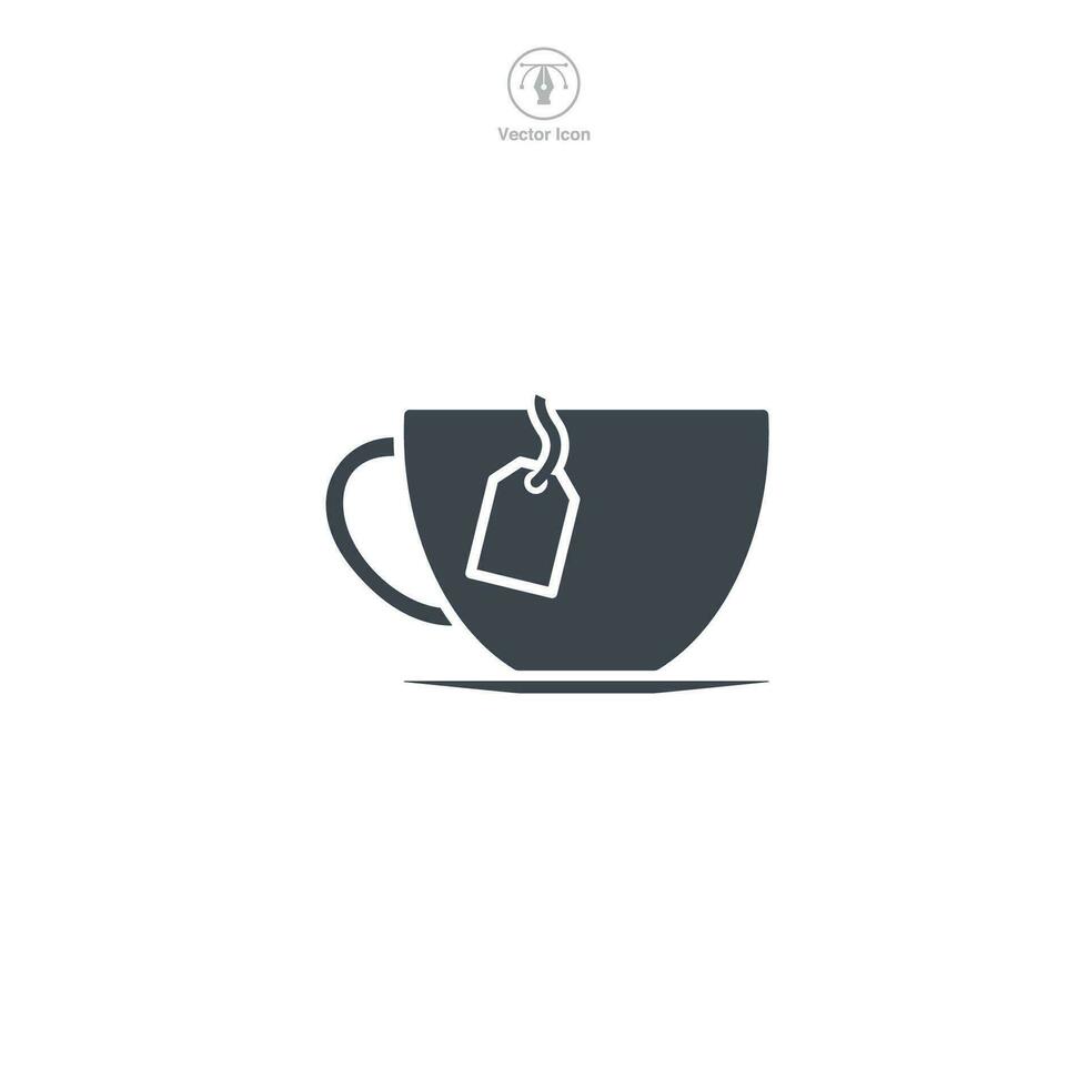 thé tasse icône symbole vecteur illustration isolé sur blanc Contexte