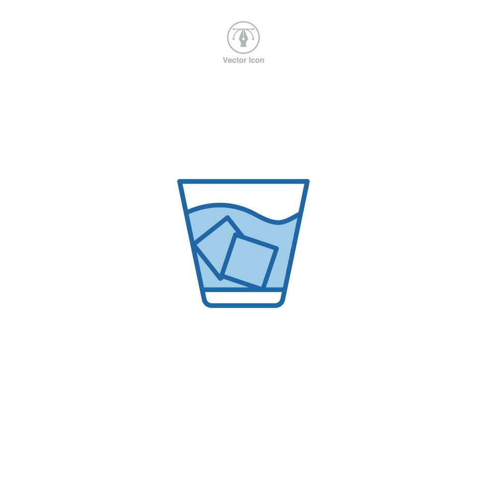 whisky verre icône symbole vecteur illustration isolé sur blanc Contexte