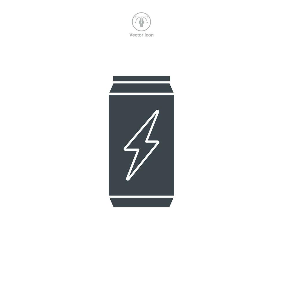 énergie boisson pouvez icône symbole vecteur illustration isolé sur blanc Contexte