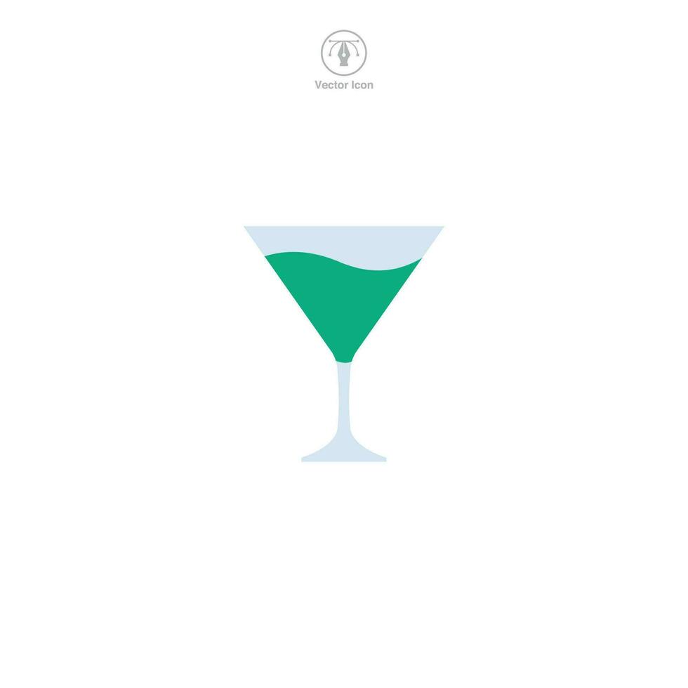 cocktail verre icône symbole vecteur illustration isolé sur blanc Contexte