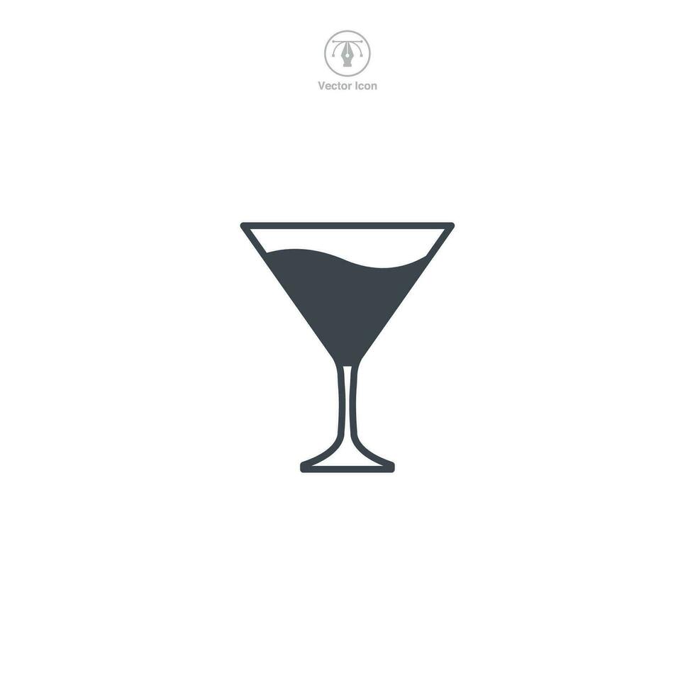 cocktail verre icône symbole vecteur illustration isolé sur blanc Contexte