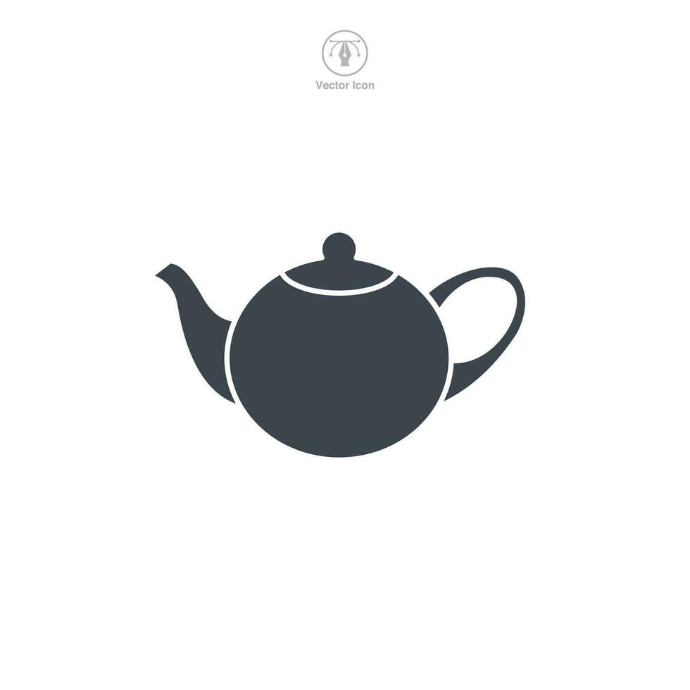 thé pot icône symbole vecteur illustration isolé sur blanc Contexte