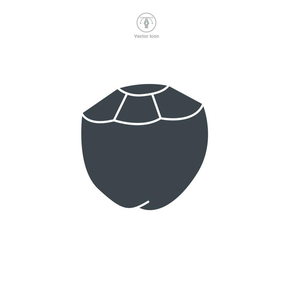noix de coco boisson icône symbole vecteur illustration isolé sur blanc Contexte