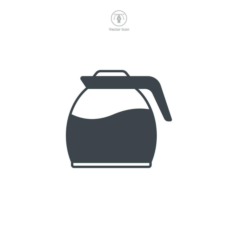café pot icône symbole vecteur illustration isolé sur blanc Contexte