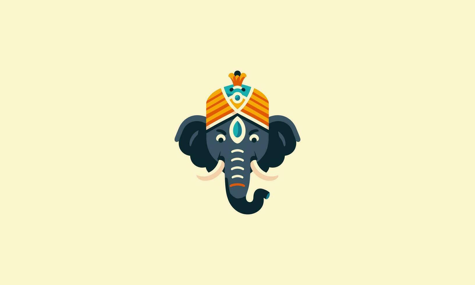 tête l'éléphant portant Indien chapeau vecteur logo conception