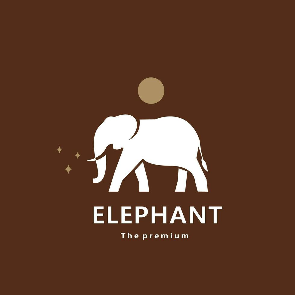 animal l'éléphant Naturel logo vecteur icône silhouette rétro branché
