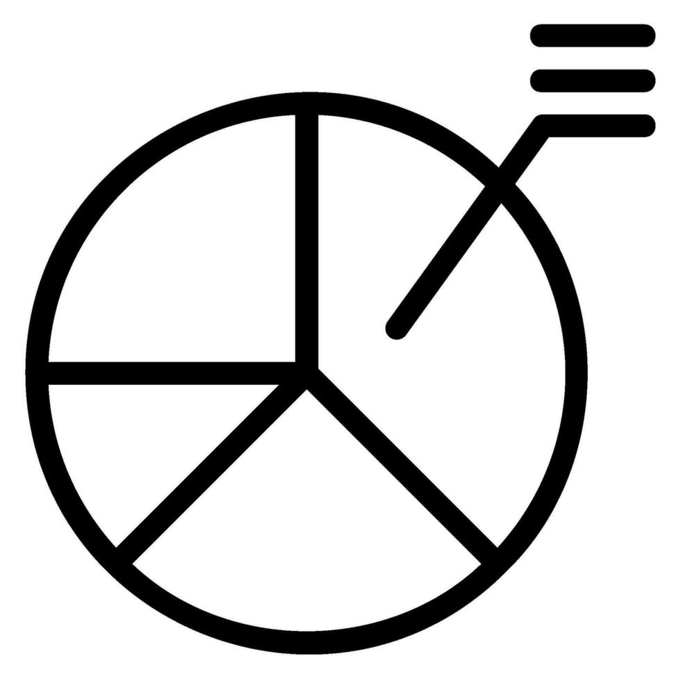 icône de ligne de camembert vecteur
